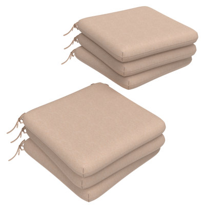 Indoor/Outdoor Square Dining Chair Cushions (Set of 6), 3" Foam Replacement Cushion