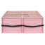 Lit plateforme double en bois avec rangement, design moderne rose et blanc