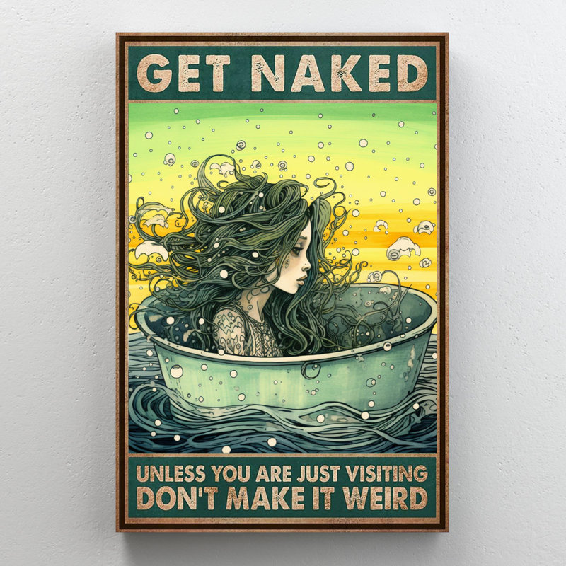 «Woman Get Nake», reproduction d'art graphique sur toile tendue 1 pièce, H 20 po x l 16 po x P 1,25 po