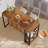 55” Kitchen Island With Seating And Storage 5-tier Open Shelves, Coffee Bar Cabinet With Extra-large Countertop, Spacious Leg Room & 2 Stemware Racks, Rustic Brown