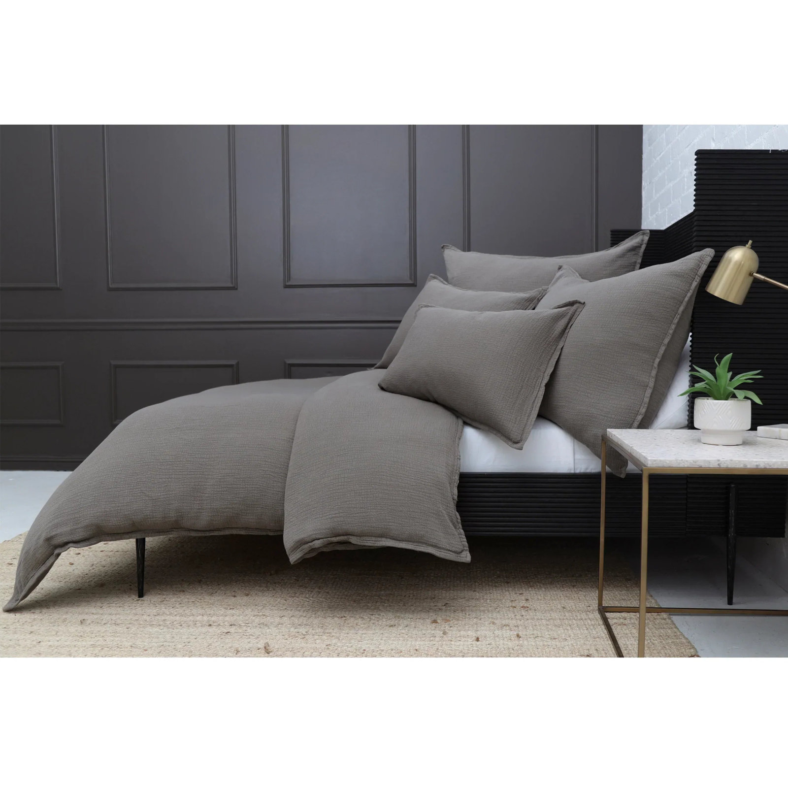 Waverly Cotton Duvet Cover Set, King Duvet Cover + 2 King Shams, Pebble