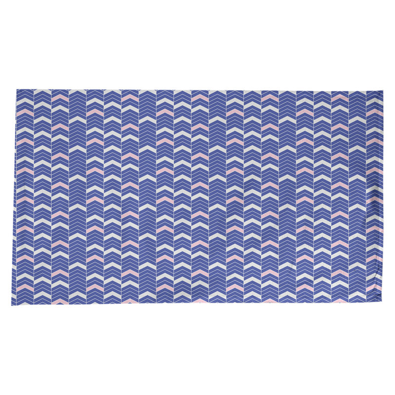 Nappe à chevrons à traits Stephenie, Bleu / Rose