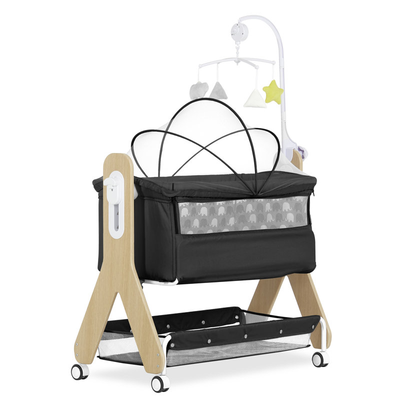 Dream On Me Horton  And Bedside Sleeper, Black