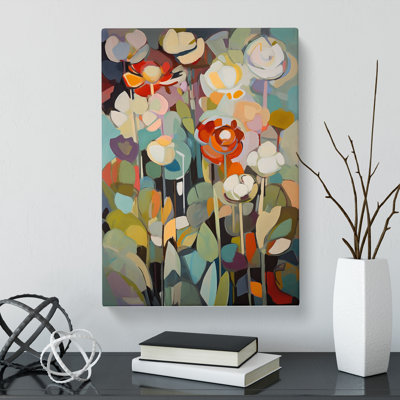 Earleville Floral Flowers Retro Vol.5 - Wrapped Canvas