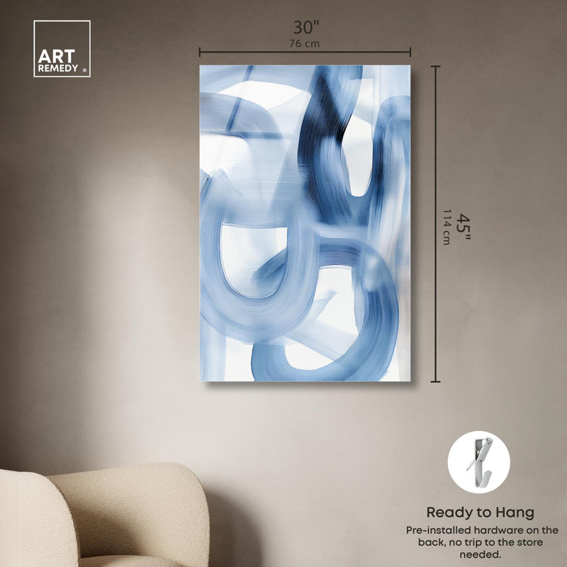 «Fading Blue Mist I», impression sur toile par Art Remedy, H 45 po x l 30 po