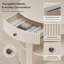 Console cannelée demi-lune avec tiroir et tablettes-953406046