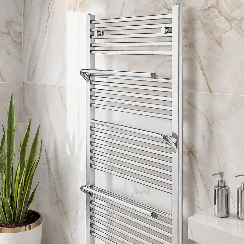 Joule Straight Towel Rail Heated Towel Rails, Chrome, 1510mm H x 550mm W