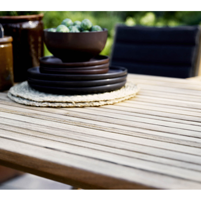 Teak Folding Outdoor Dining Table with Slatted Design