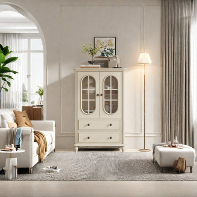 Cream style display cabinet