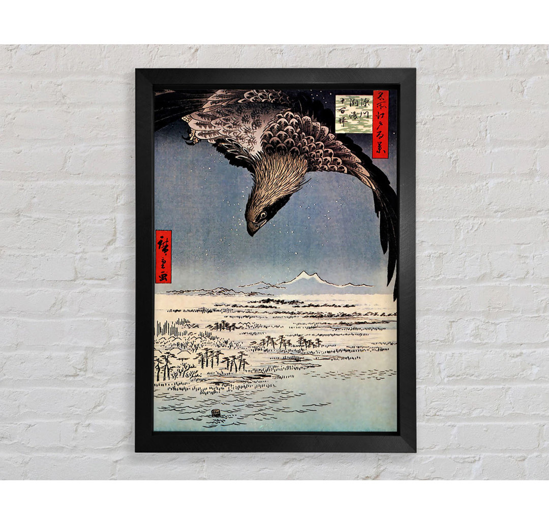 Hiroshige Vogel im Flug - Druck