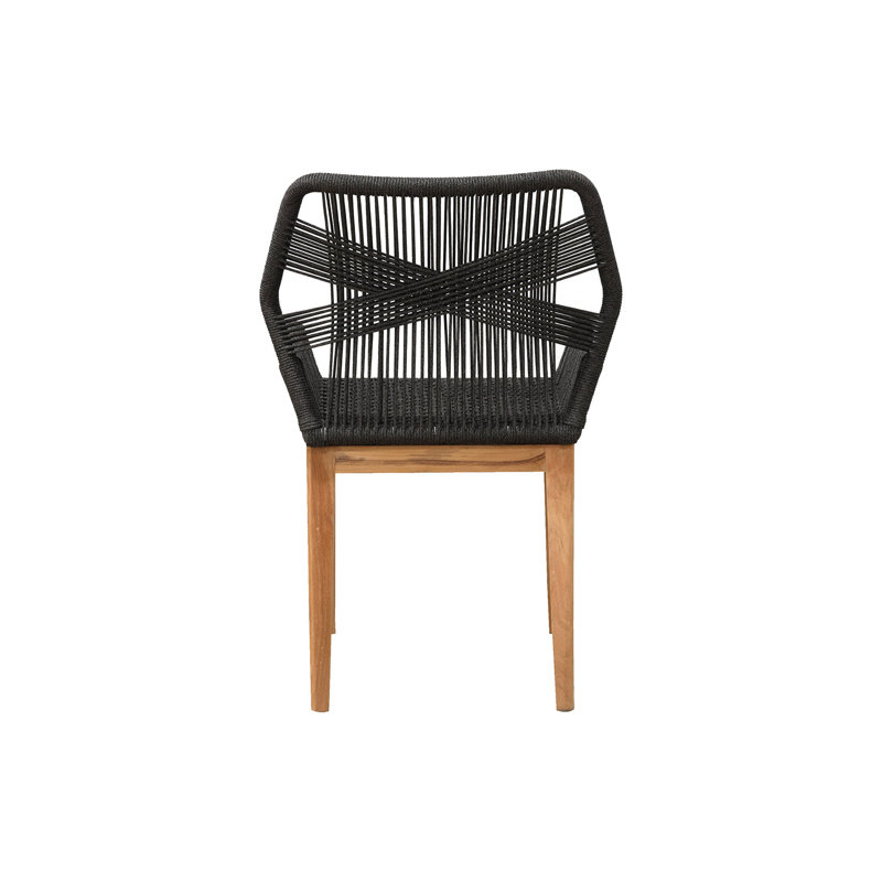 Beverly Outdoor Teak Dining Armchair, Black