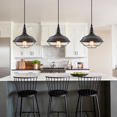 3- Light 10.5 Inches Farmhouse Pendant Light For Kitchen, Dining Room Living 