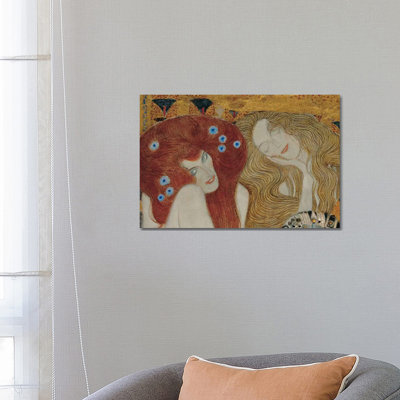 Beethoven Frieze by Gustav Klimt - Wrapped Canvas Painting