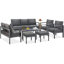 Charlsa Power Coated Aluminium 9 - Person Seating Group with Cushions-2116117117-2116997049