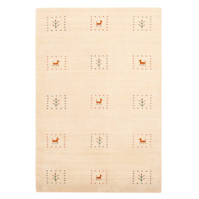 Kashkuli Gabbeh Cream Rug 3'1" x 4'10"