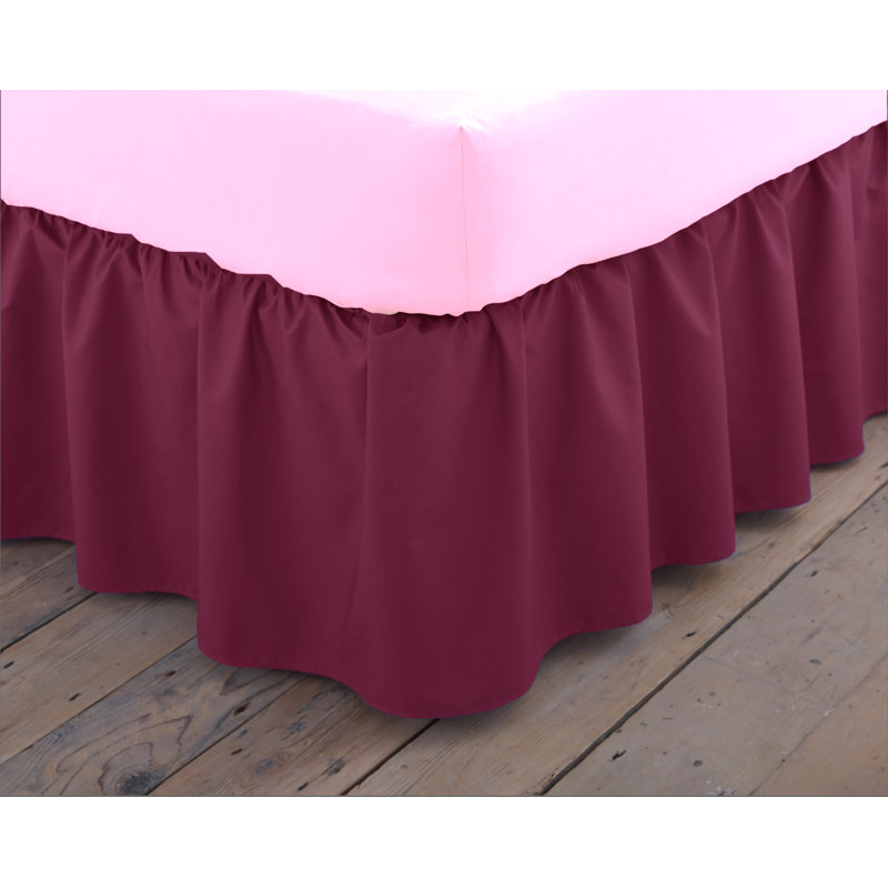 Margret Ruffled Bed Skirt, Burgundy, Single (3')