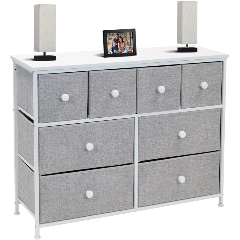 Commode 8 tiroirs avec poignée Sorbus, Blanc