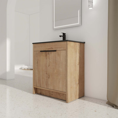 Meuble-lavabo autoportant avec lavabo en céramique