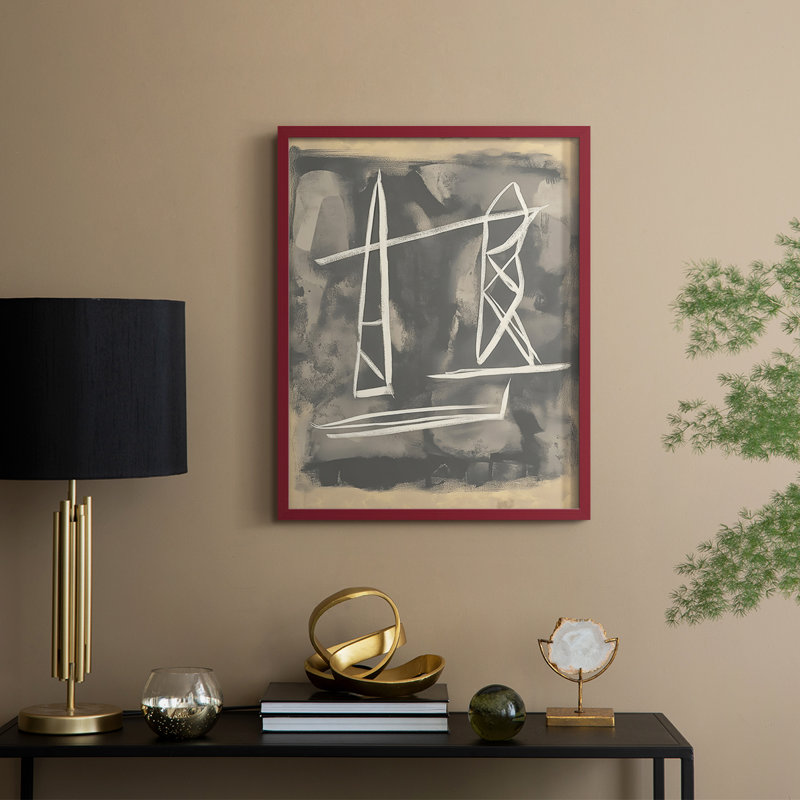 ABSTRACT Series DCCLXXXVI Framed Print - Solid Wood, Red, 21" H x 17" W