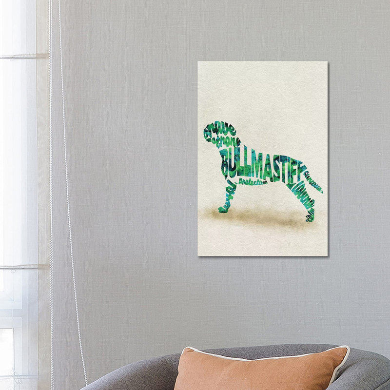 Bullmastiff 1 Piece Wrapped Canvas Wall Art, 66.04 cm H x 45.72 cm W x 3.175 cm D