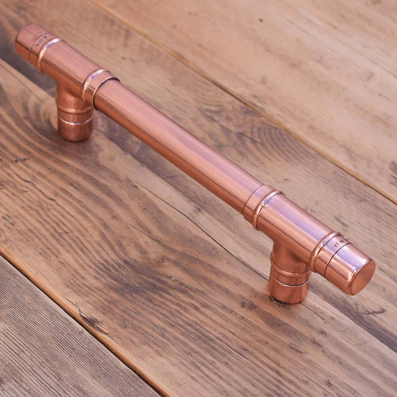 Copper T-Barn Door Pull - Vintage.