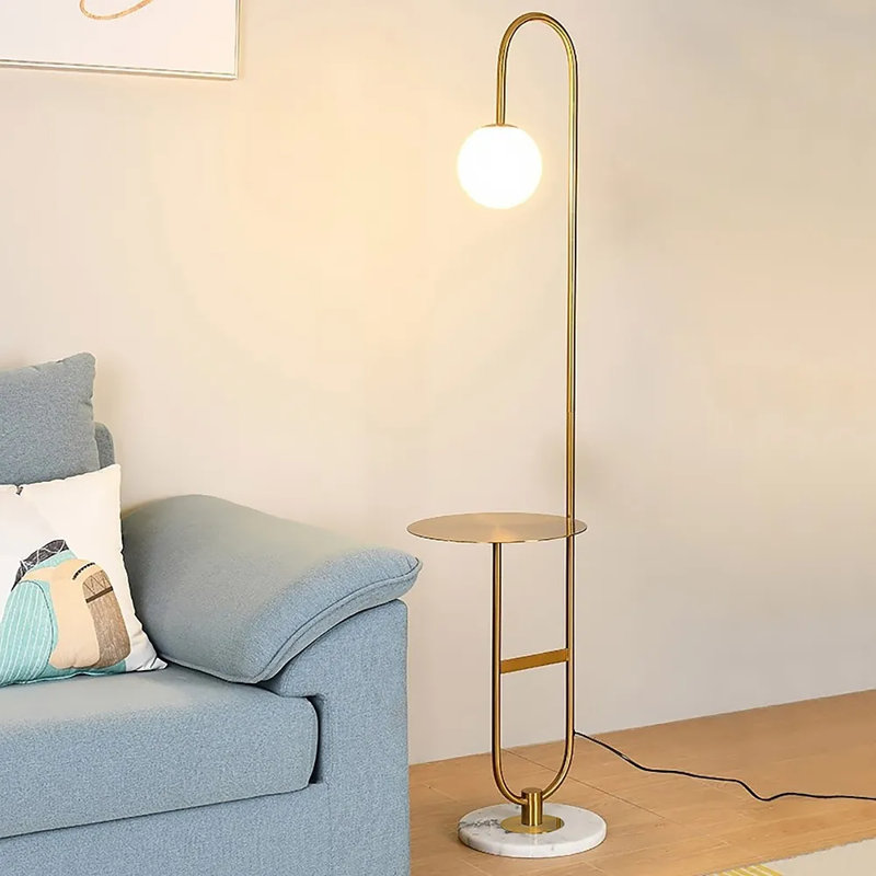 Galston 60.2'' Gold Tray Table Floor Lamp
