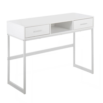 Console en métal blanc et bois blanc par Lumisource