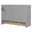 Grand lit escamotable mural avec tiroir et un ensemble de prises et de ports USB, gris-131374137