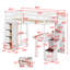 Lit mezzanine avec tiroirs de rangement, bureau et escalier, lit mezzanine en bois avec tablettes-2077395468