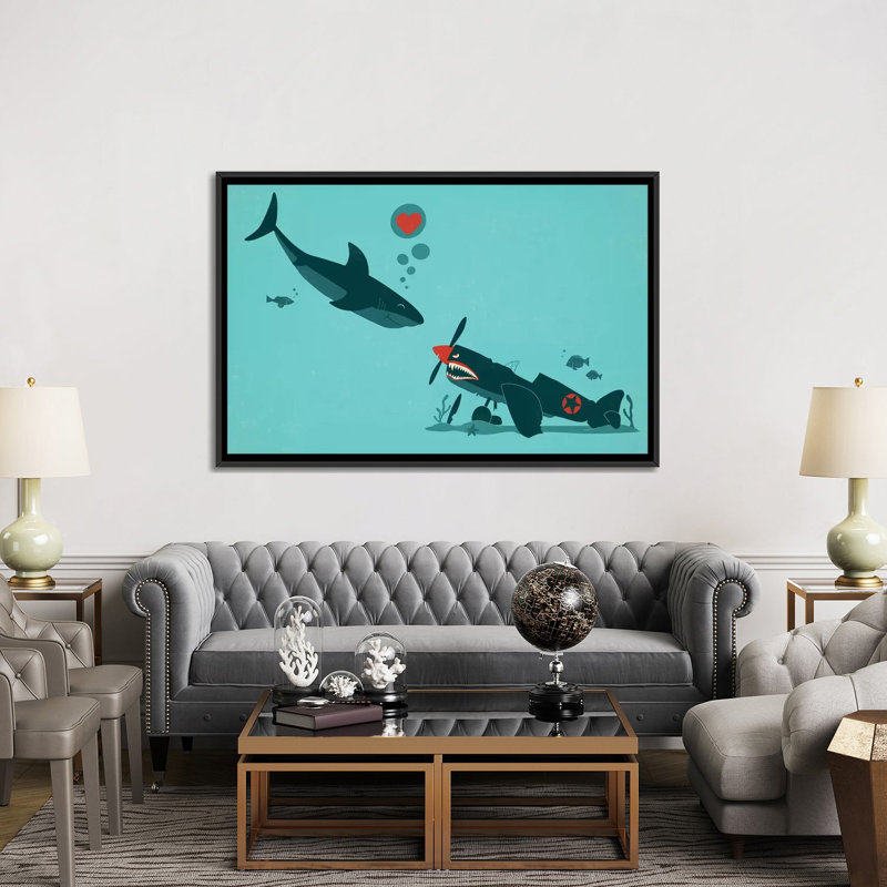 «Sea Of Love», impression sur toile, H 18 po x l 26 po x P 1,5 po, Toile avec cadre noir, Pas de tapis