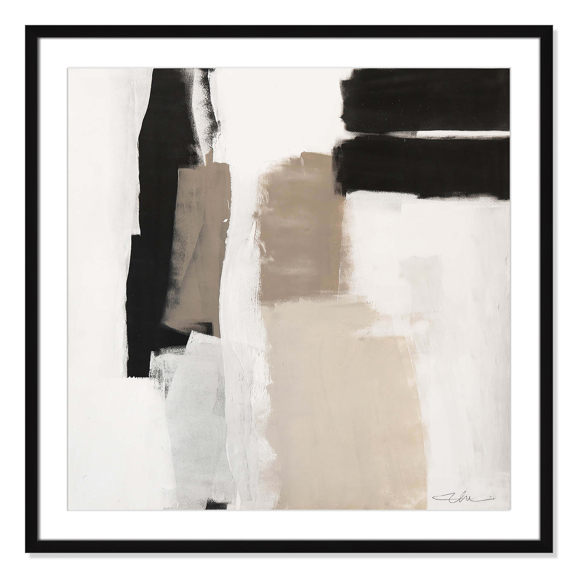 Earth Scapes II-A Print by Casa Fine Arts, Black Box Framed, 32" H x 32" W x 0.75" D