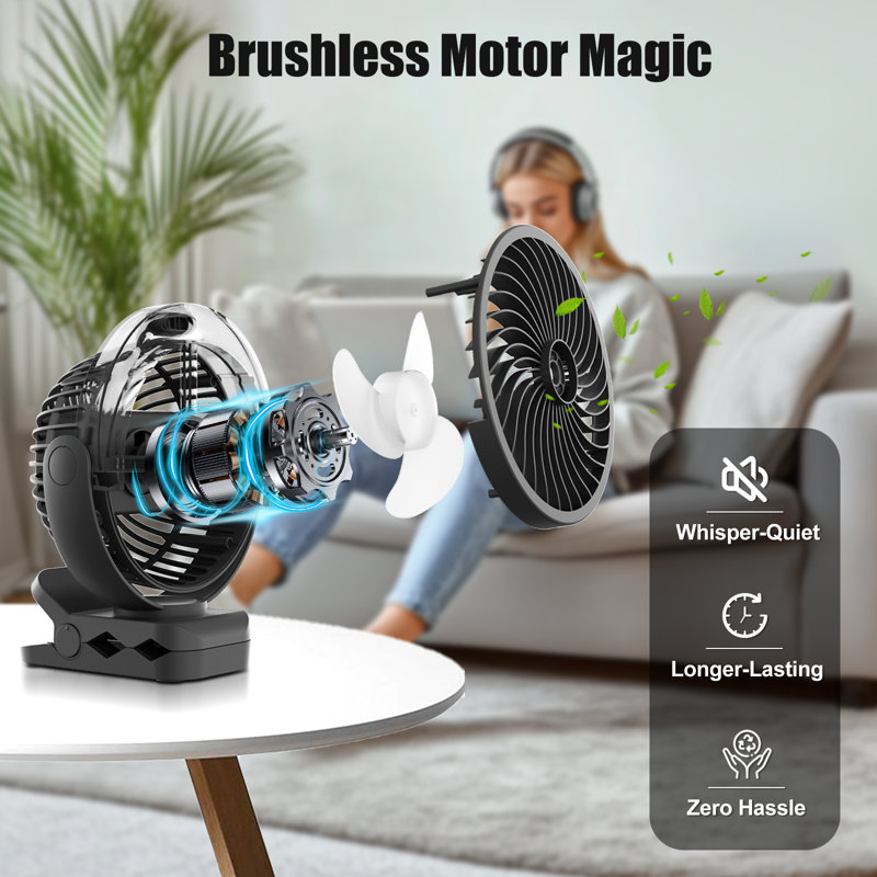 Rechargeable Clip-On Misting Fanr, 3 Speeds,4000mAh