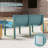 Patio Loveseat 2-Person Bench w/ Curved Backrest Slatted Design for Backyard Blue-1345272352