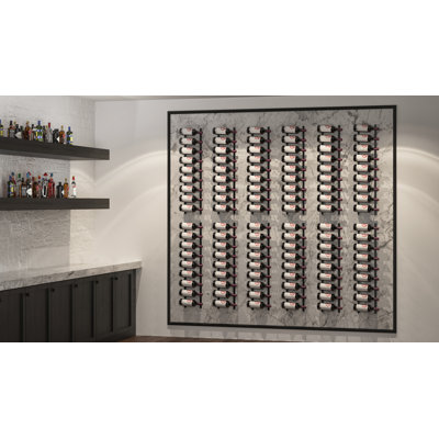 Indurial 9-Bottle Magnum & Champagne Wall-Mounted Wine Rack in Matte Black – 45" Tall