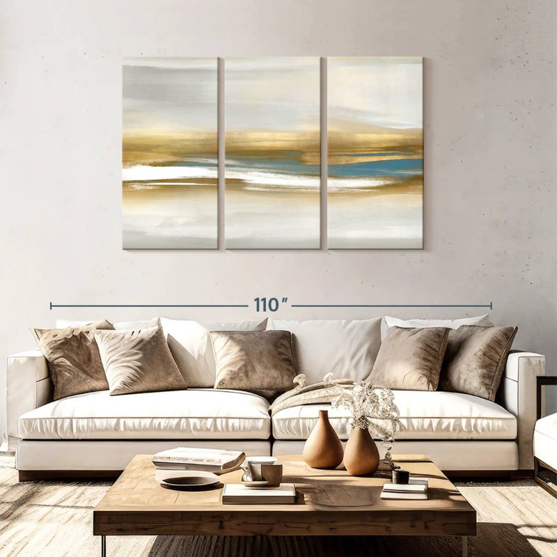 Avery Highlight - or et bleu sarcelle I, H 48 po x l 74 po
