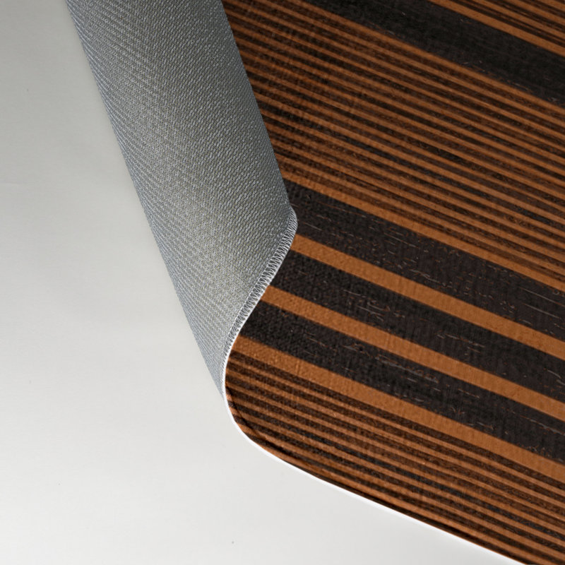 Tapis intérieur / extérieur brun HorizontalStripes, Rectangle 9 pi x 12 pi