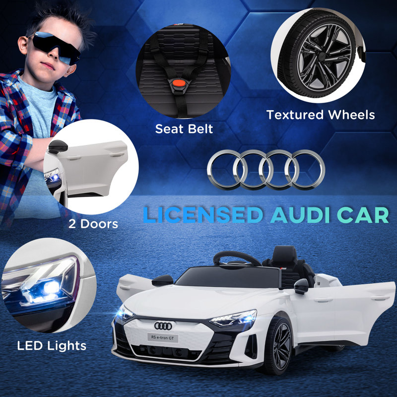 White 12-Volt Audi RS e-tron GT Ride-On Car