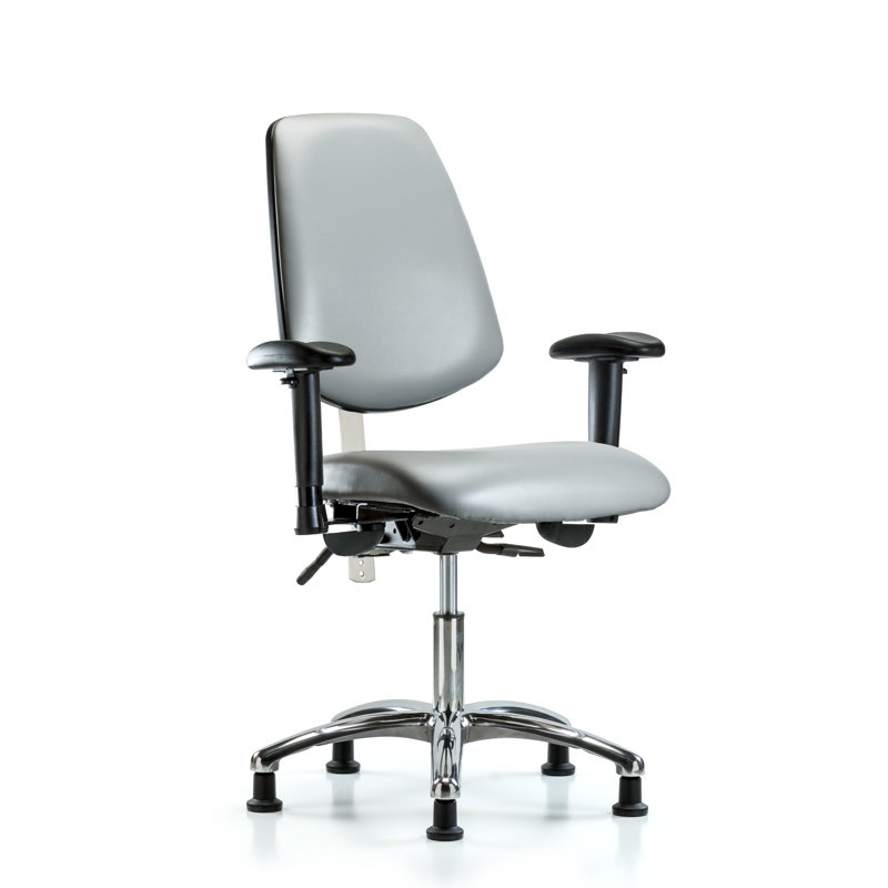 Janica Vinyl Task Chair, Gray
