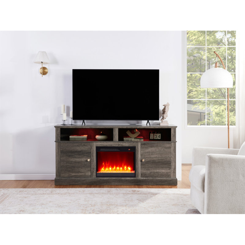 Console de meuble télé 70 po avec foyer et chauffage Lucoyer