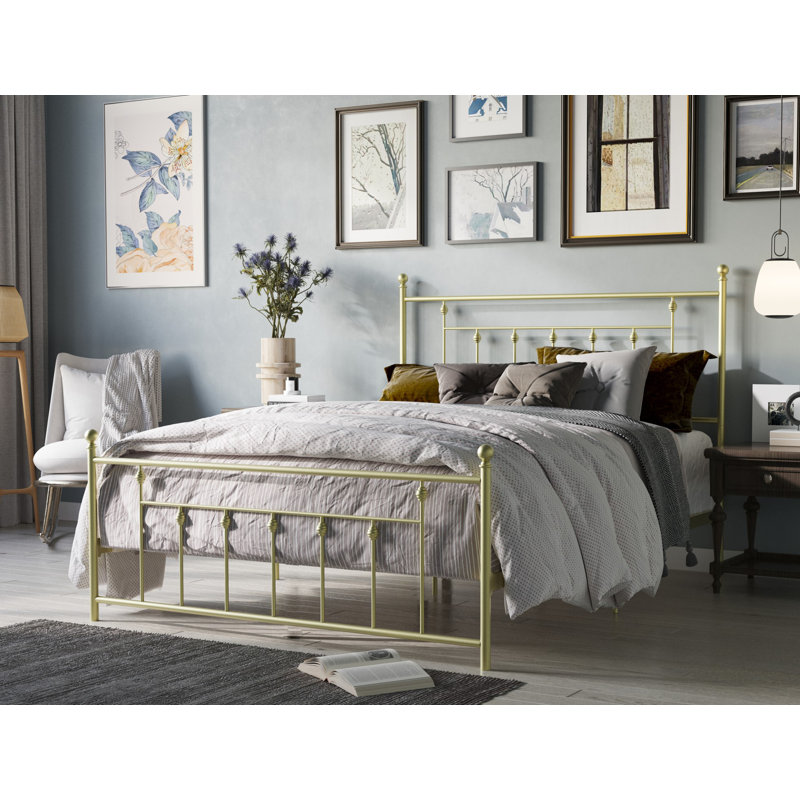 Alderson Metal Open-Frame Bed, Full, Gold