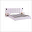 Très grand lit plateforme tapissier hydraulique en velours avec 2 tablettes