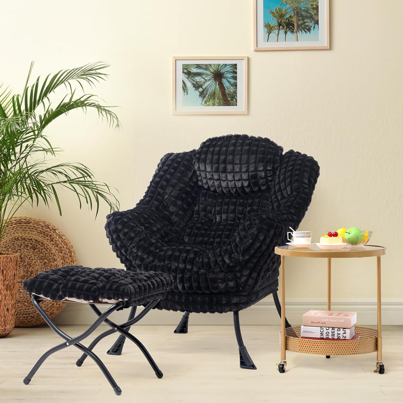 Ensemble de fauteuil pliant avec repose-pieds pliable avec repose-pieds et tabouret de confort de type nuage