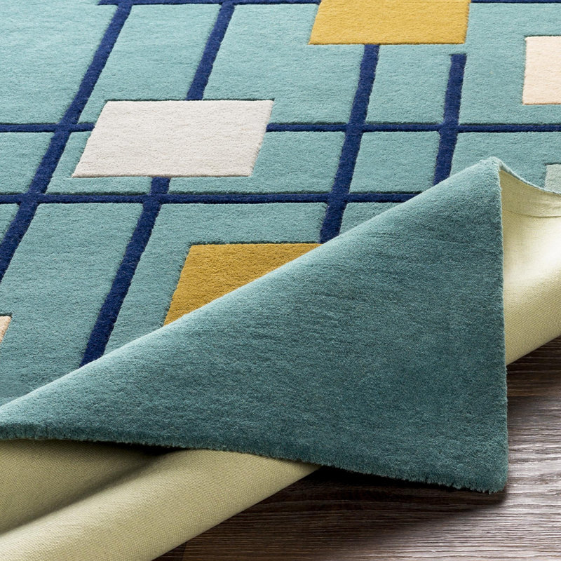 Tapis en laine touffeté à la main à motif géométrique Ayeln, Rectangulaire 2 pi x 3 pi