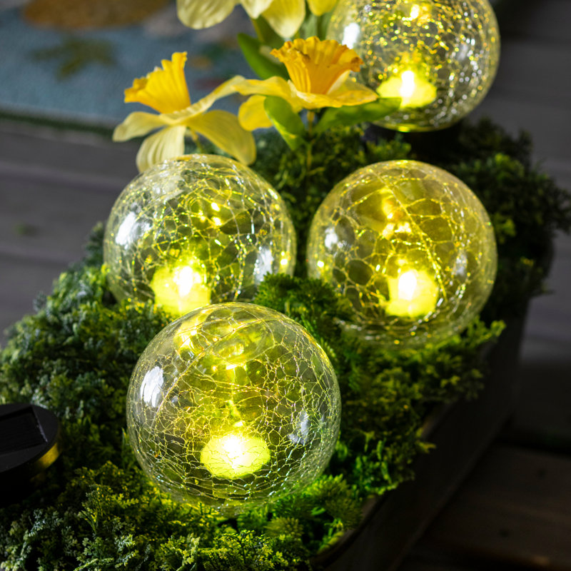 Color-Changing Solar Globe Pathway Light Set with Remote