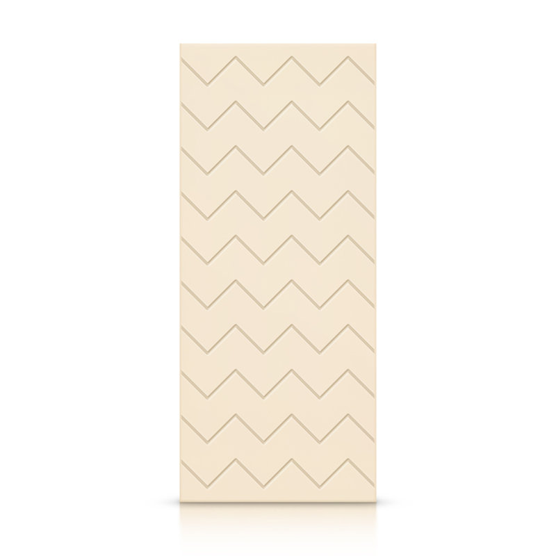 Porte standard à panneaux en bois massif manufacturé, Beige, 24 po x 84 po