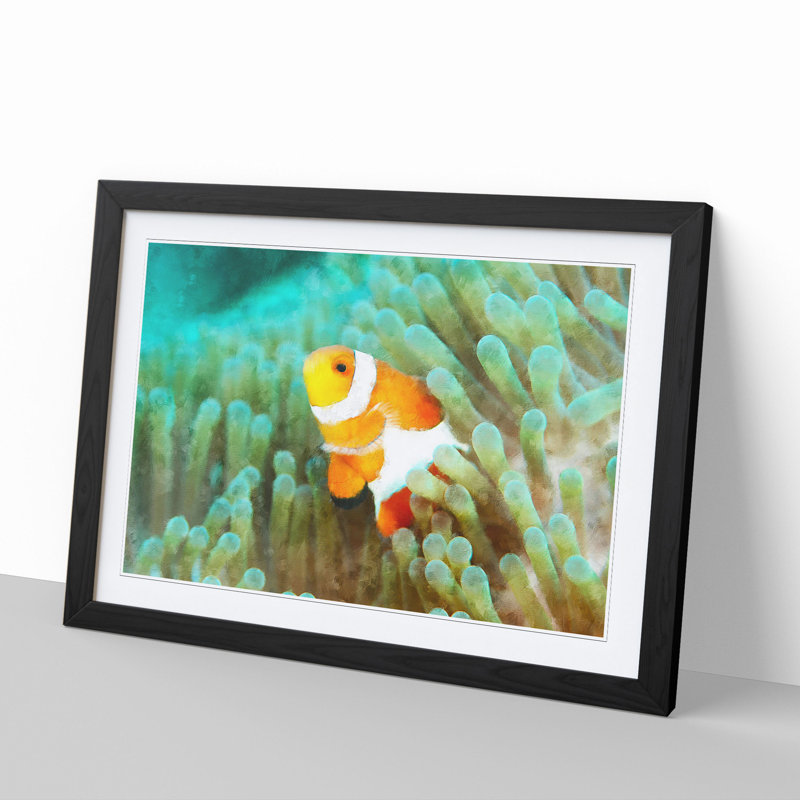 Clownfish Vol.1 - Picture Frame Graphic Art, 27cm H x 36cm W x 2cm D, Black Framed