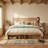Modern Farmhouse Platform Storage Bed with Concealed Compartments and Open Cubbies-1103158305-1103158317