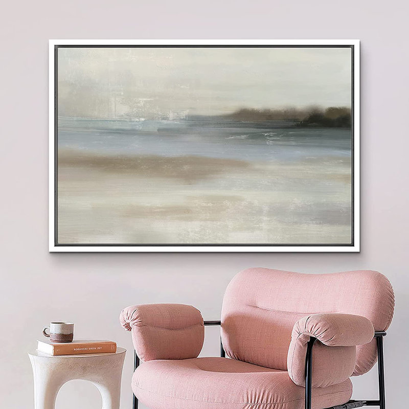 White Framed Pastel Abstract Geometric Canvas Print for Kids