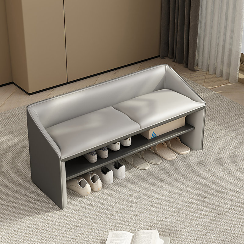 39.4in Multi-functional Shoe Storage Bench, Grey
