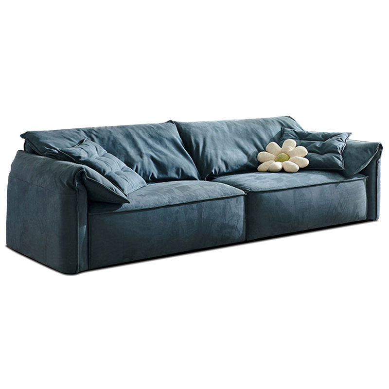 Causeuse-coussin modulaire en polyester bleu, Bleu